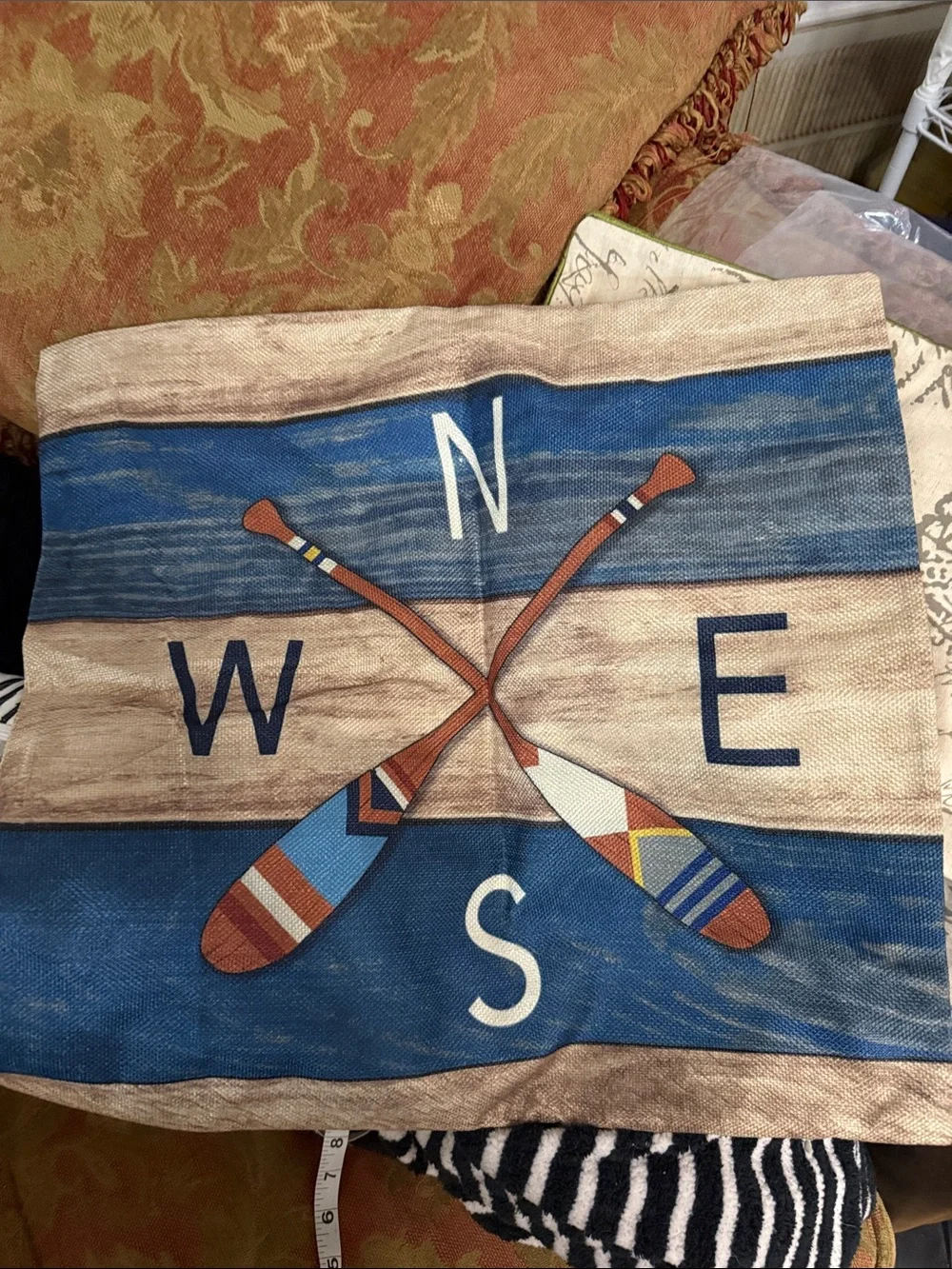 New Pillow Cover “The Lake House” 18 x 18” zips on bottom directions on back